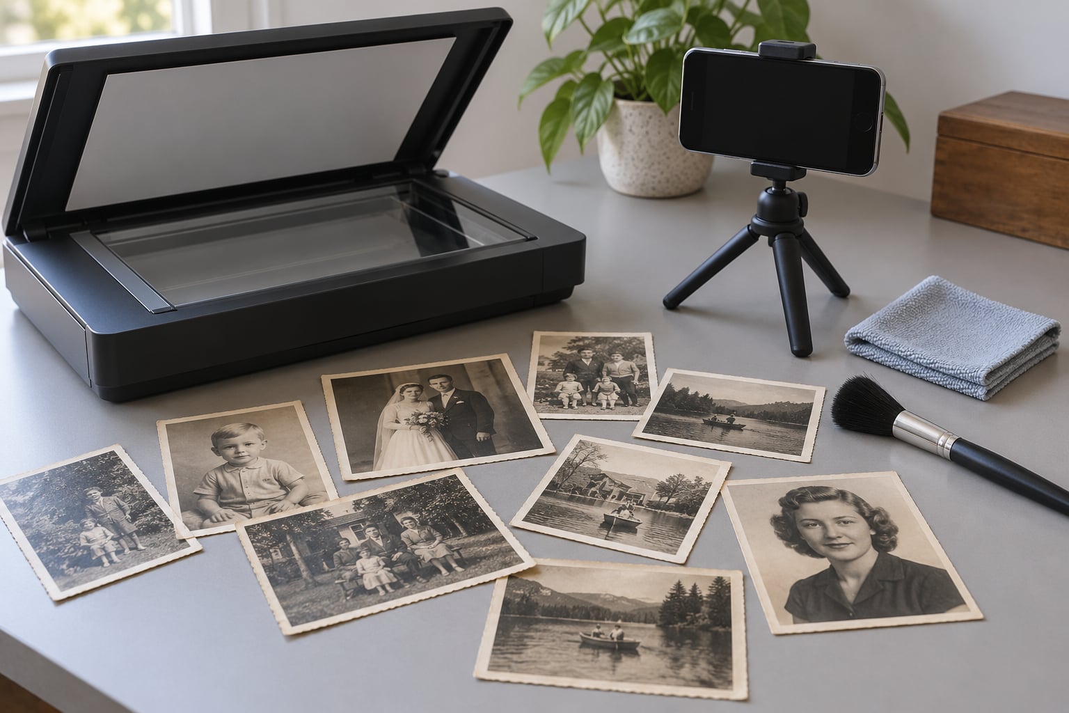 how to scan old photos at home