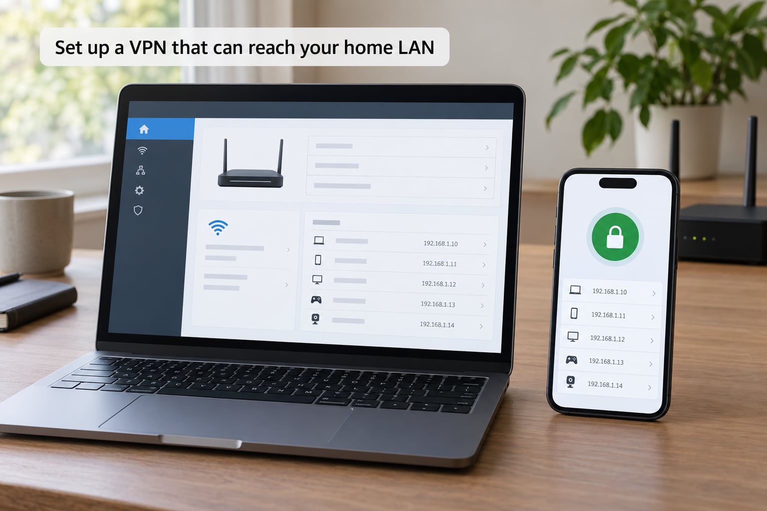 Set up a VPN that can reach your home LAN