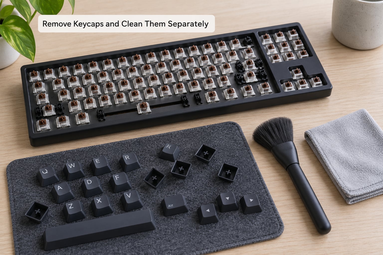Remove Keycaps and Clean Them Separately