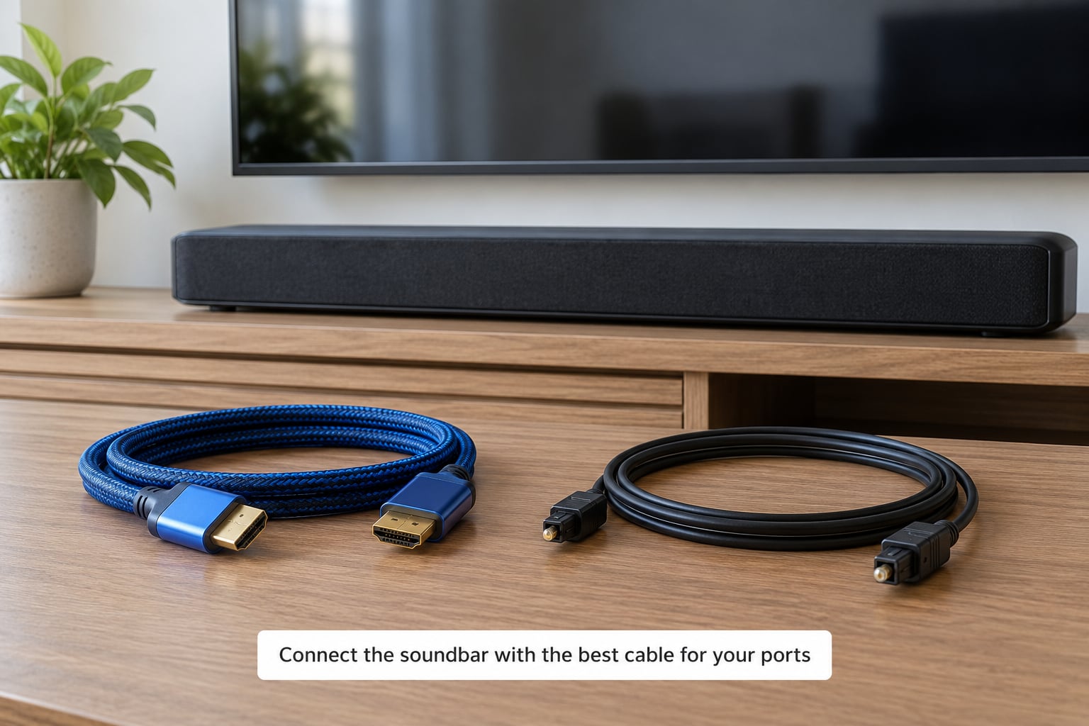 Connect the soundbar with the best cable for your ports