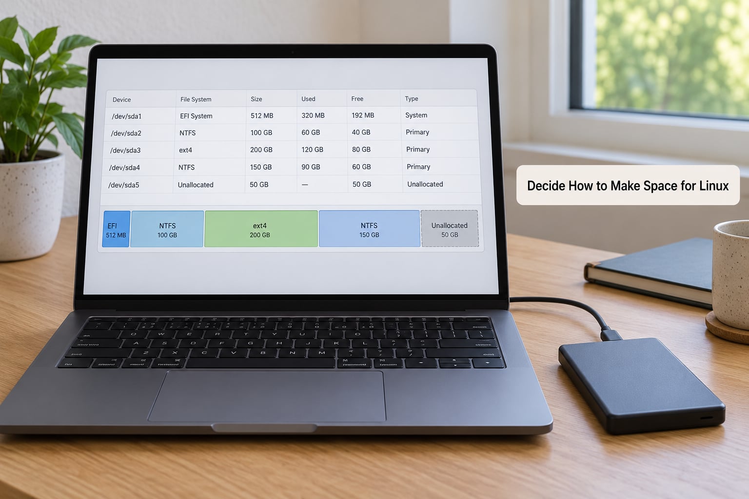 Decide How to Make Space for Linux