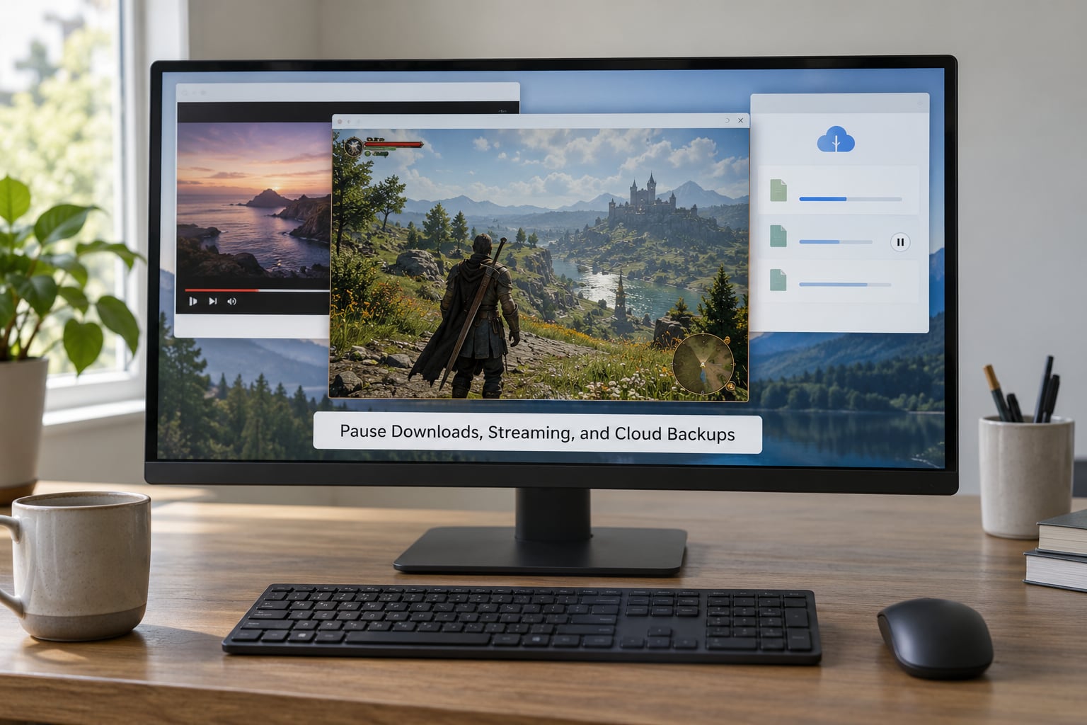 Pause Downloads, Streaming, and Cloud Backups