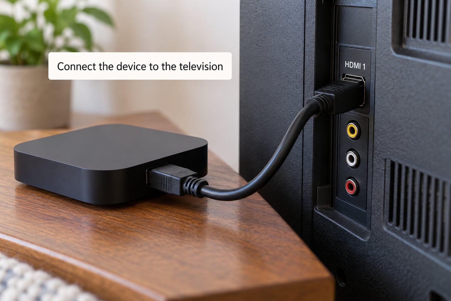 Connect the device to the television
