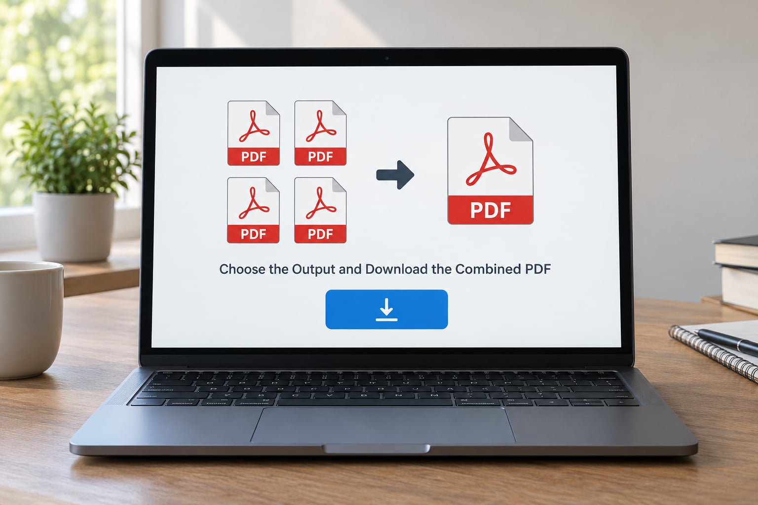 Choose the Output and Download the Combined PDF