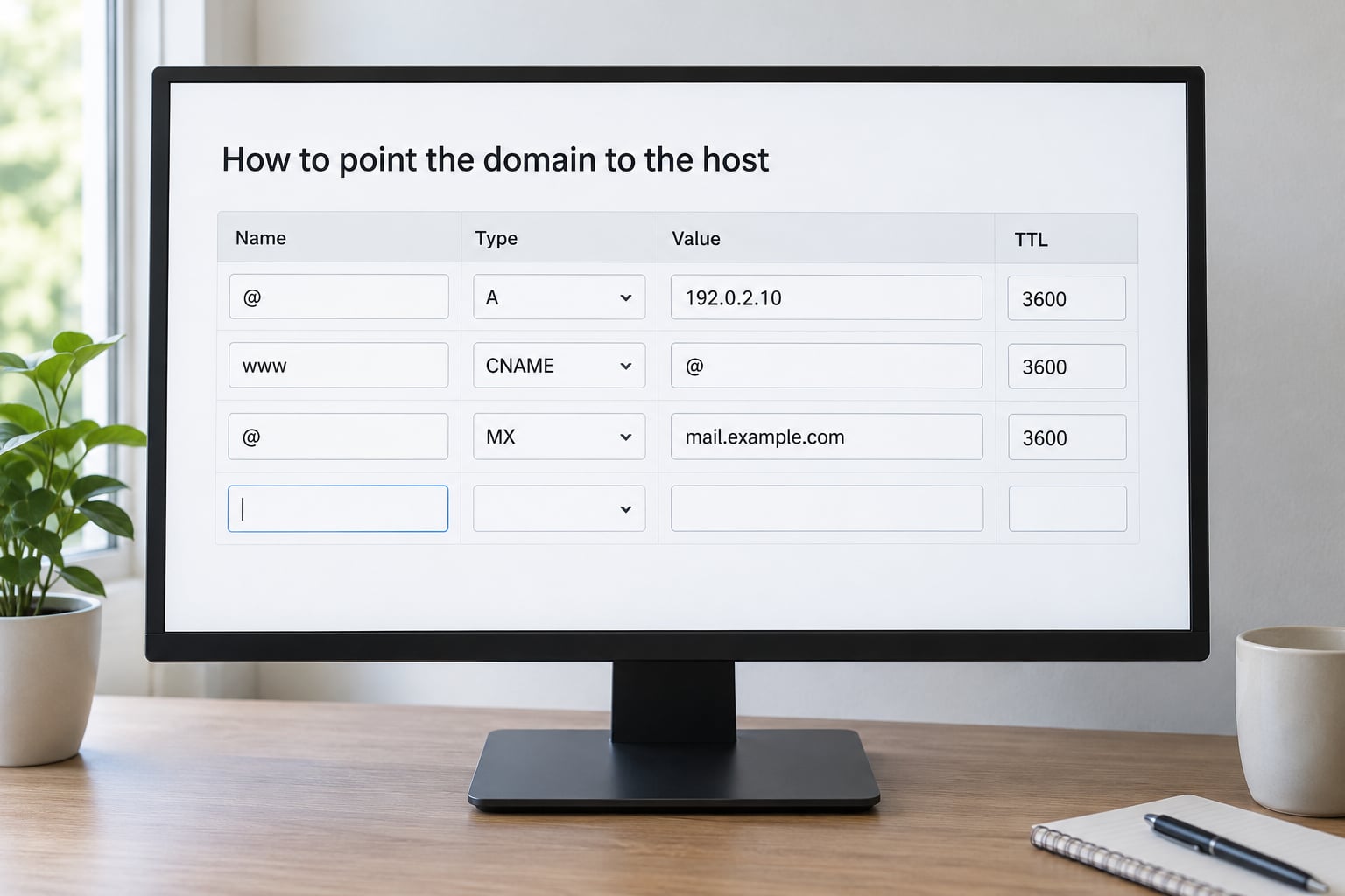 How to point the domain to the host