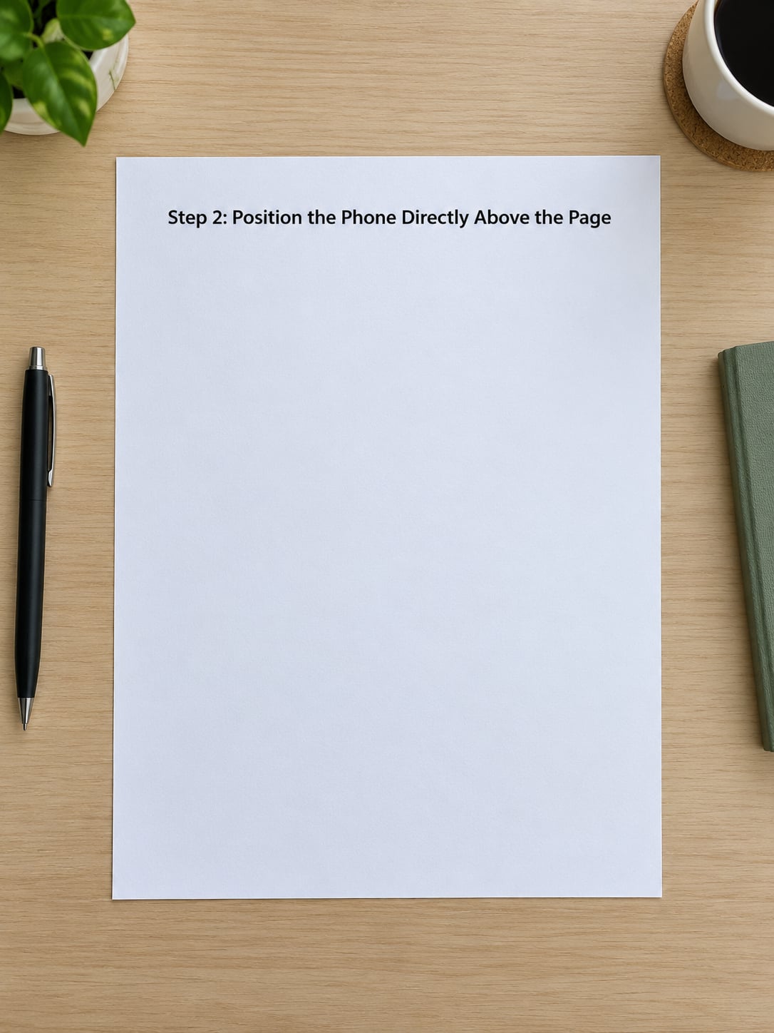 Step 2: Position the Phone Directly Above the Page