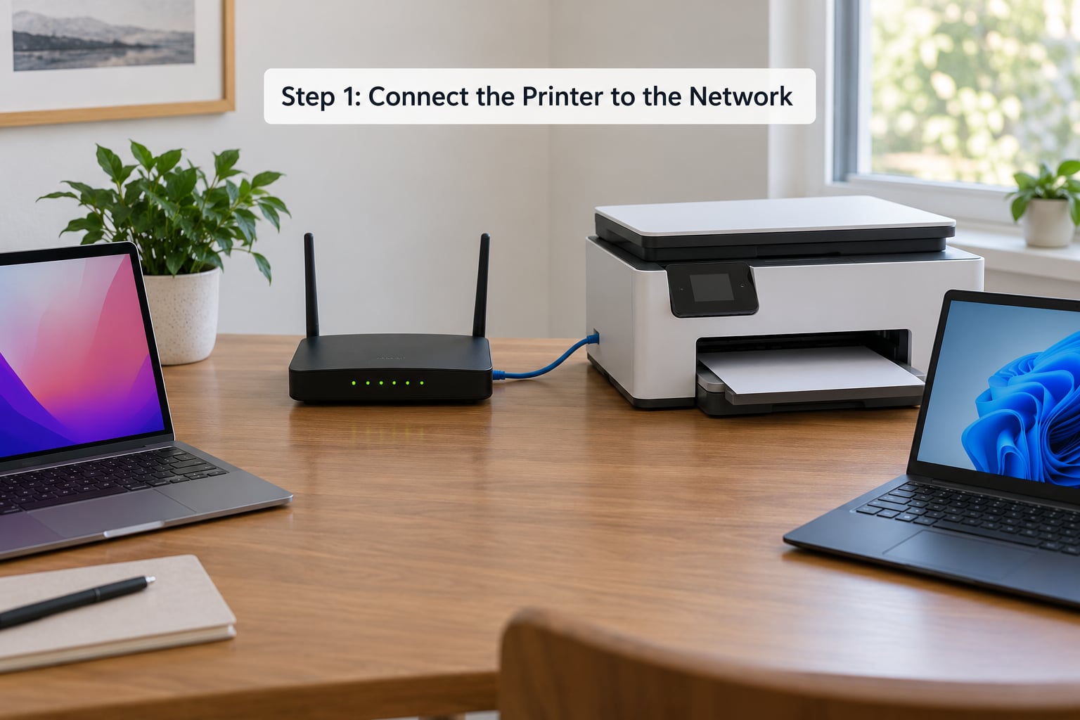 Step 1: Connect the Printer to the Network