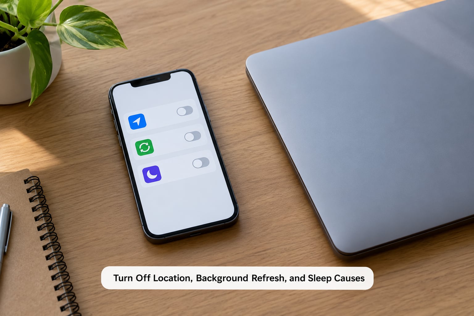Turn Off Location, Background Refresh, and Sleep Causes